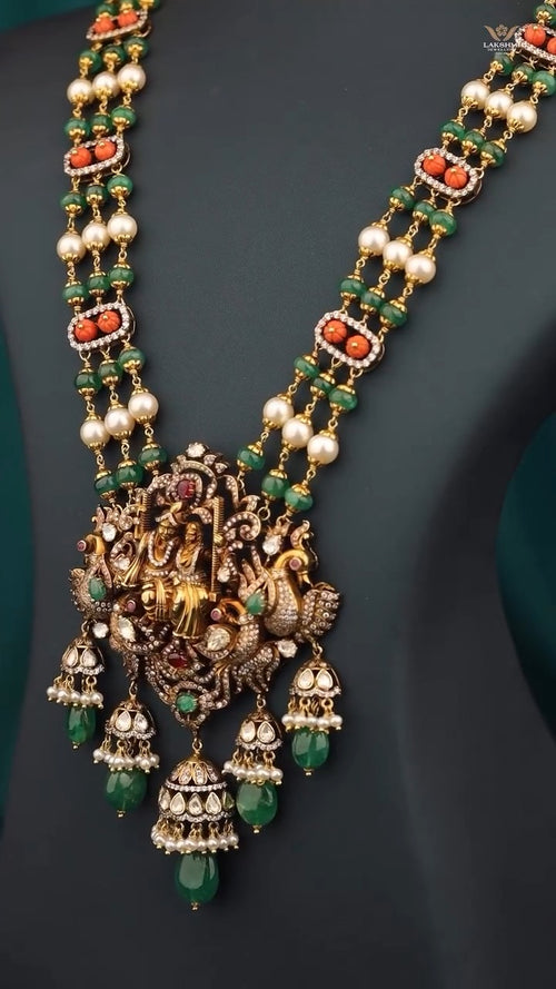 Radha Krishna Divine Temple Necklace