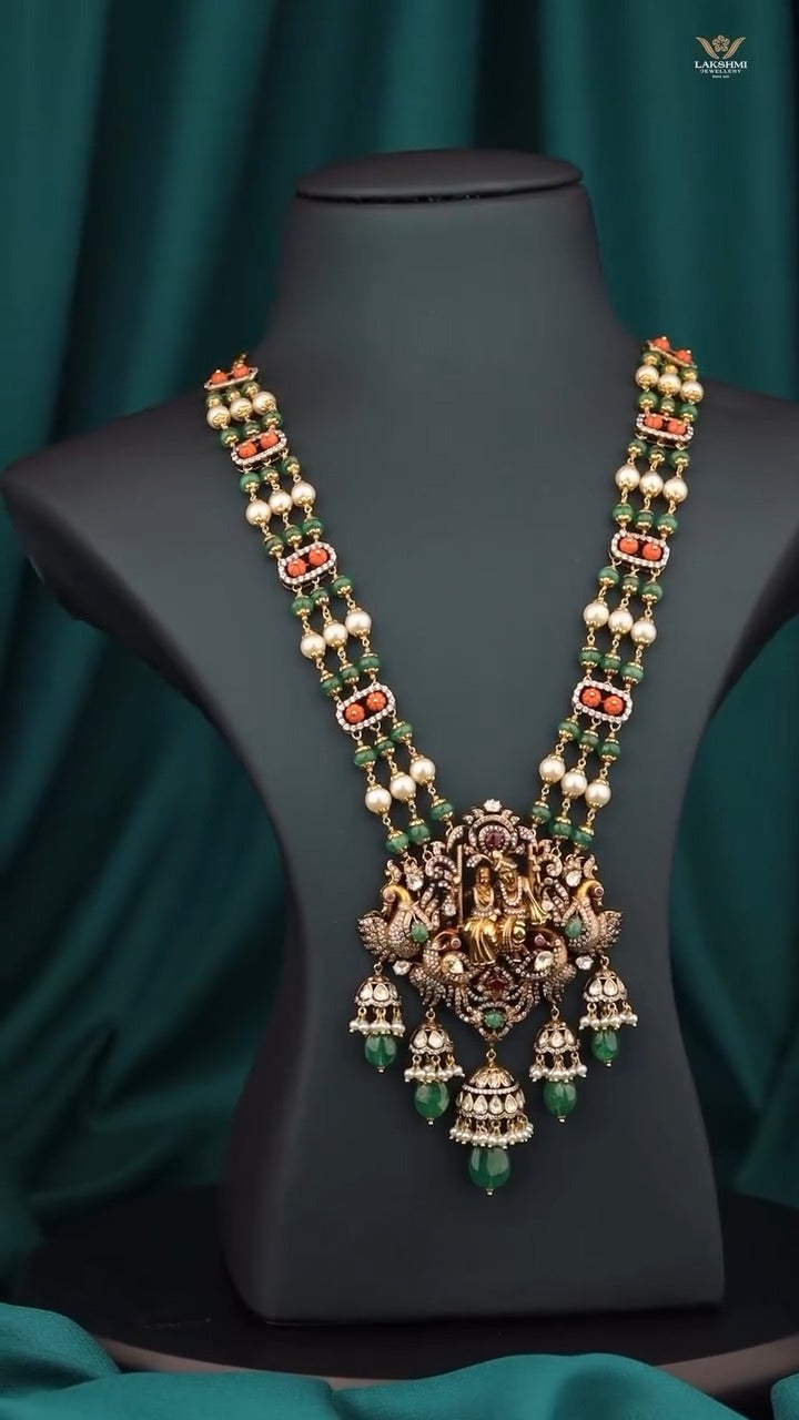 Radha Krishna Divine Temple Necklace