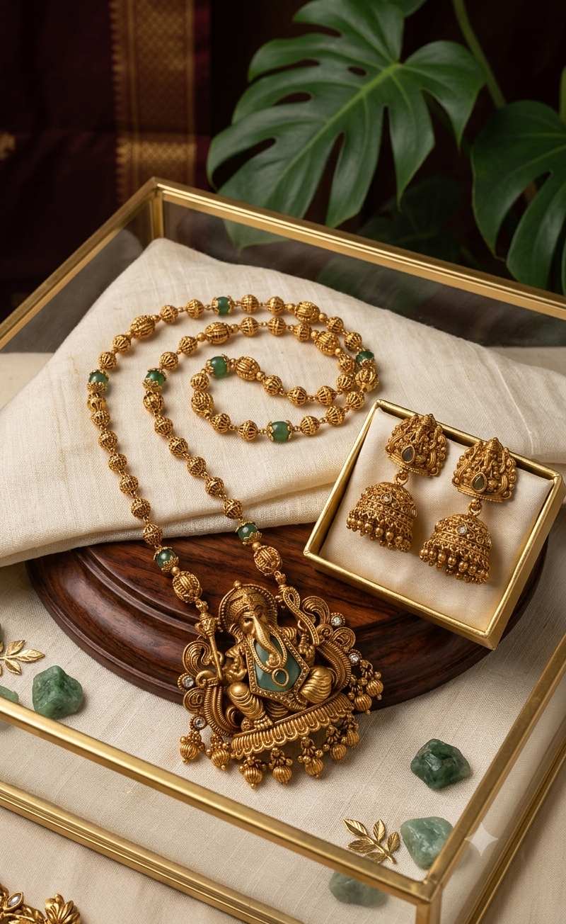 Shree Ganesh Heritage Necklace Set ⭐