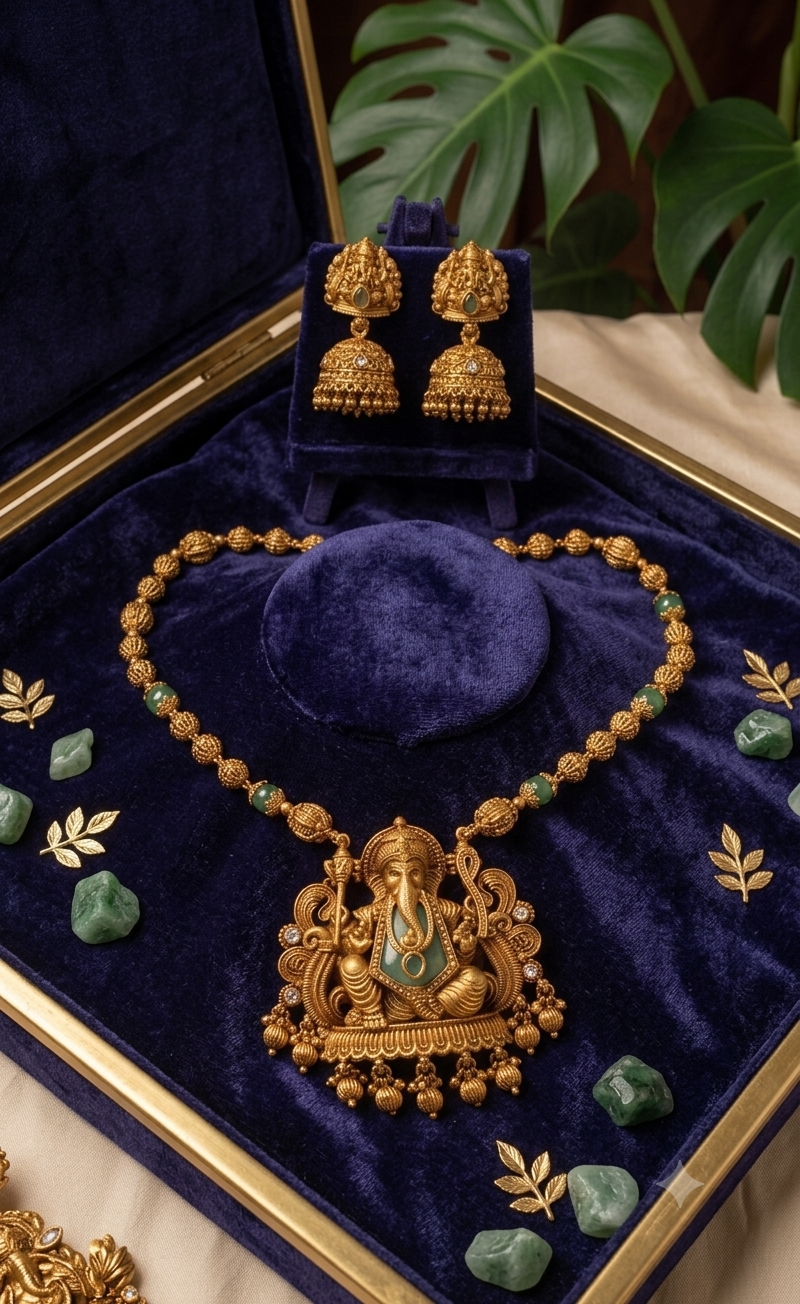 Shree Ganesh Heritage Necklace Set ⭐