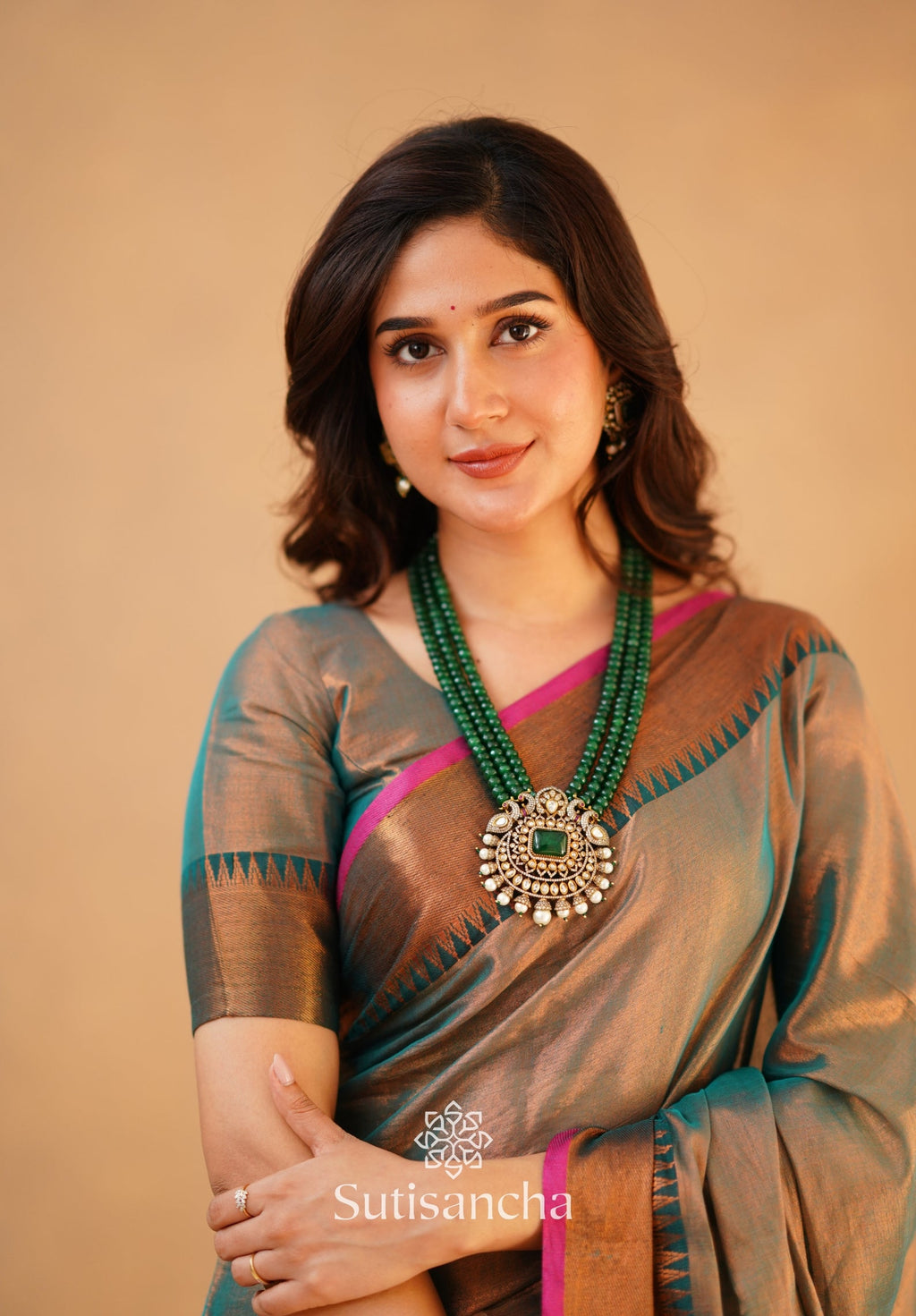 Rama Onam Green Handloom Cotton Tissue Saree Onam
