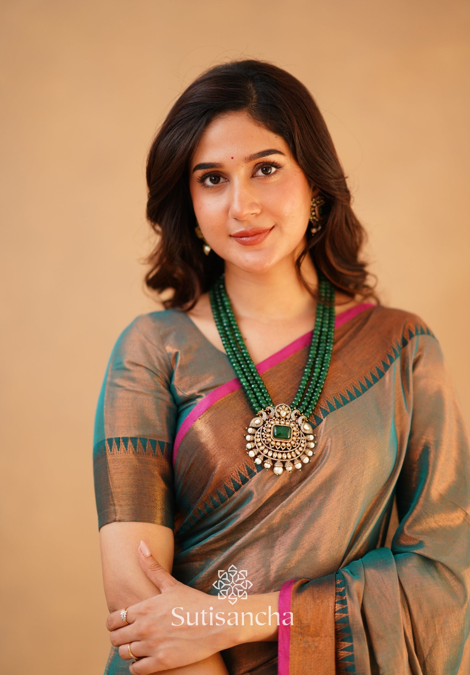 Rama Onam Green Handloom Cotton Tissue Saree Onam