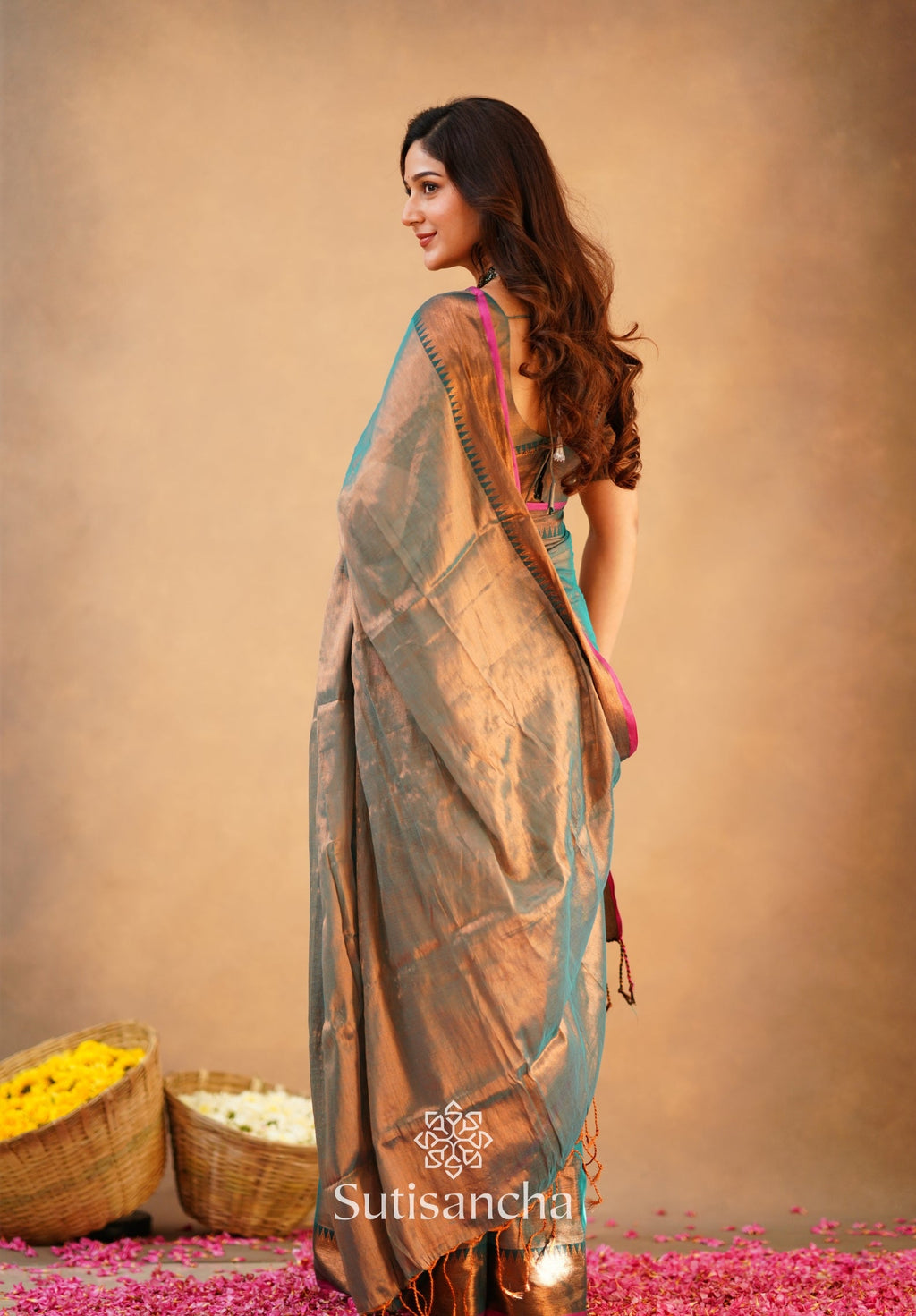 Rama Onam Green Handloom Cotton Tissue Saree Onam