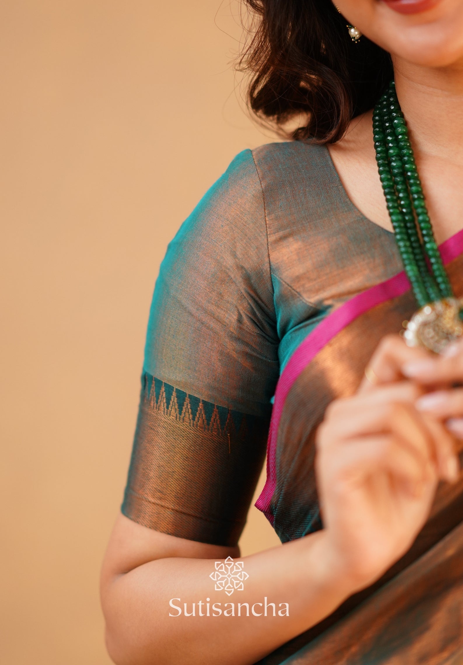 Rama Onam Green Handloom Cotton Tissue Saree Onam