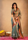 Rama Onam Green Handloom Cotton Tissue Saree Onam