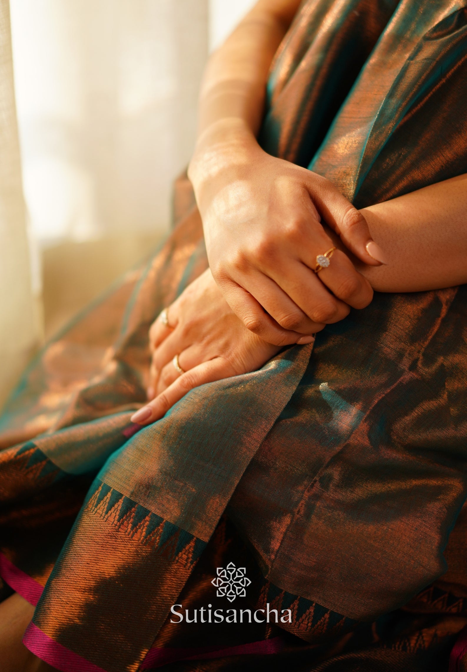 Rama Onam Green Handloom Cotton Tissue Saree Onam