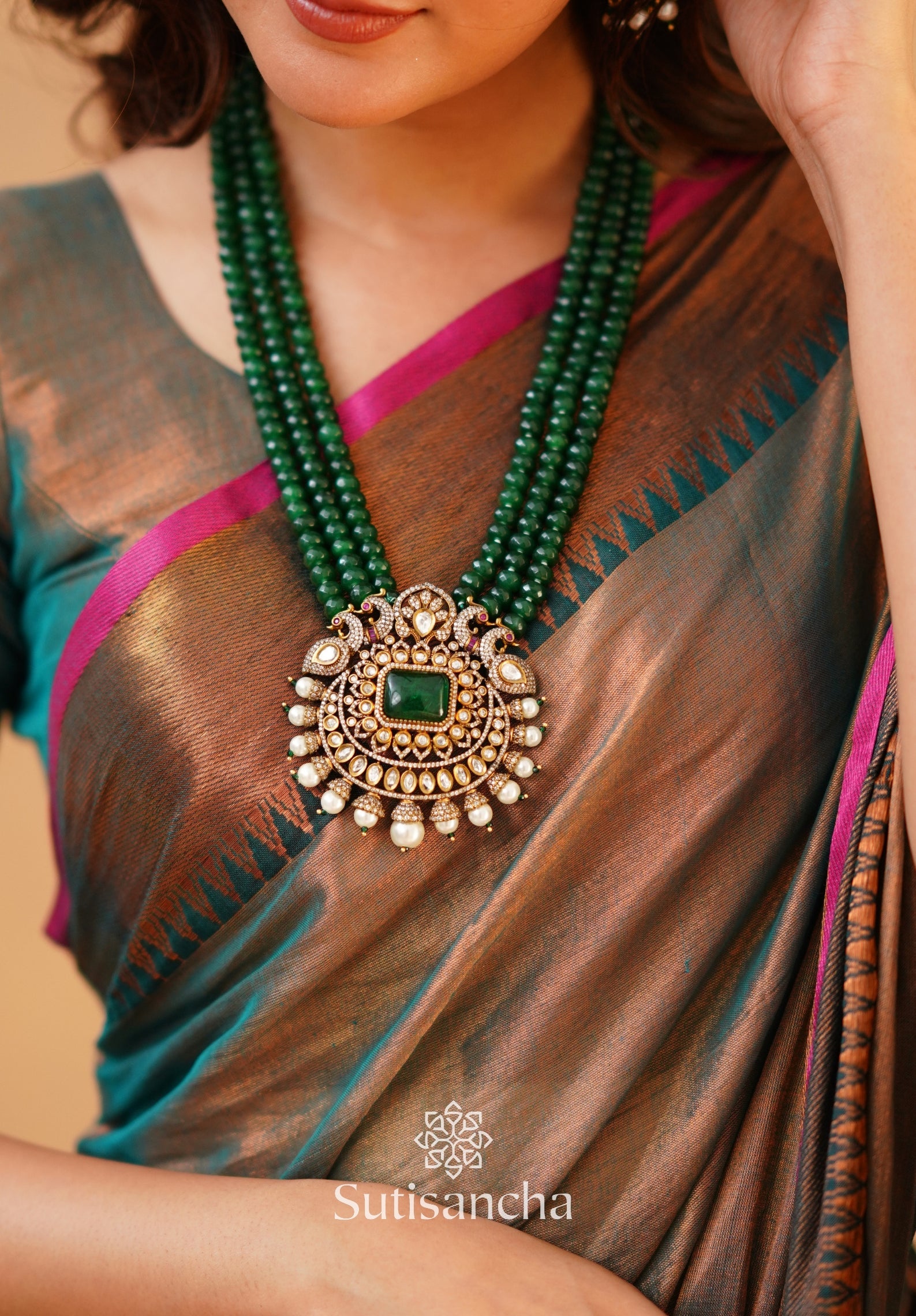 Rama Onam Green Handloom Cotton Tissue Saree Onam